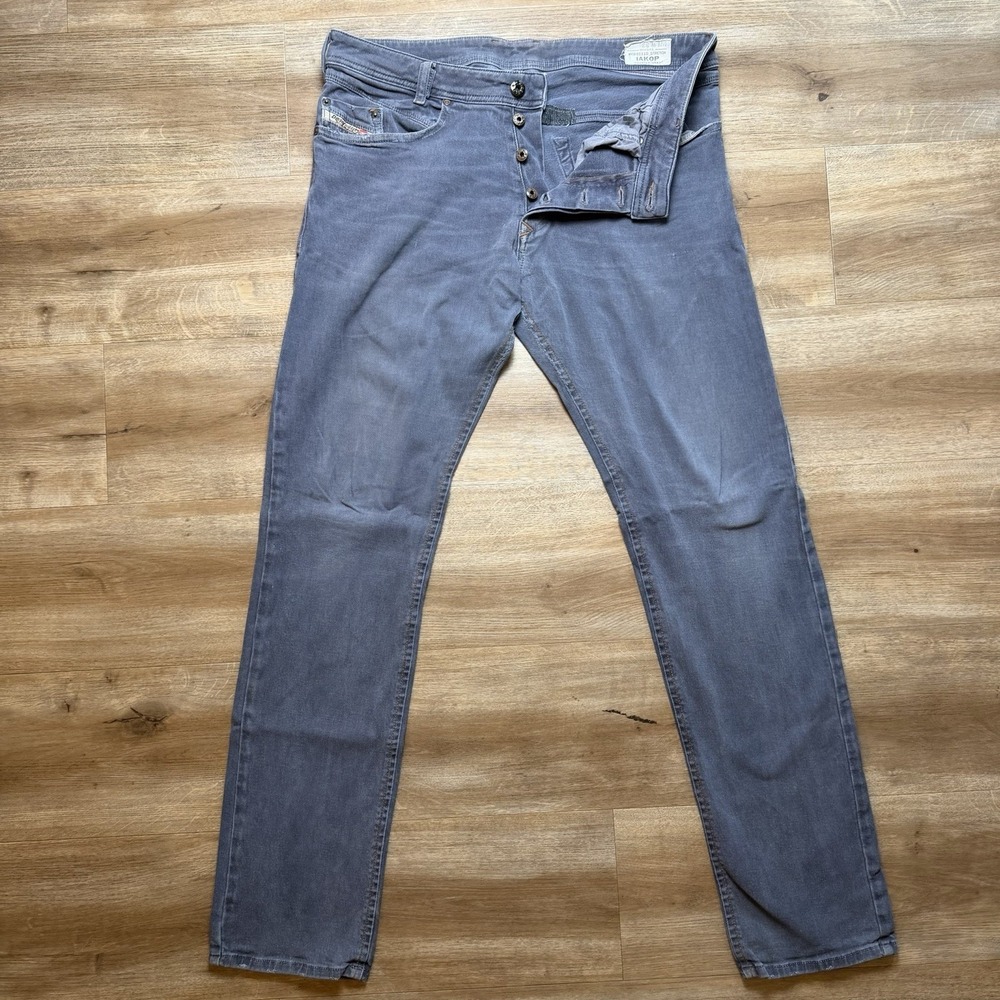 Diesel Iakop Jeans Men 33x32 Blue Slim Tapered Stretch‎ Denim Pants Preppy 0111D